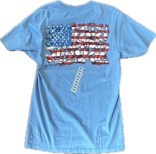 Heybo Duck Call Flag Crown Blue Short Sleeve T-Shirt HEY1744