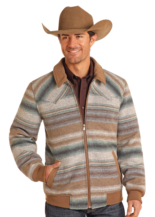 Powder River Serape Stripe Wool Bomber-DM92C04073