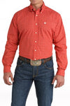 Cinch Men's Longsleeve Red & White Geo Print Western Shirt MTW1105803