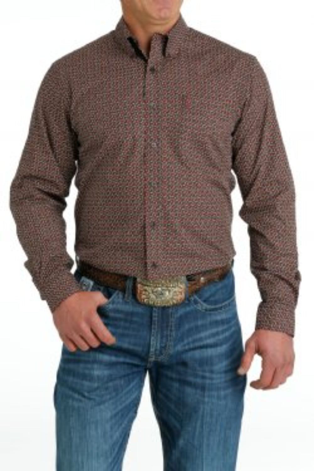 Cinch Men's Long Sleeve Modern Fit Brown MTW1347087