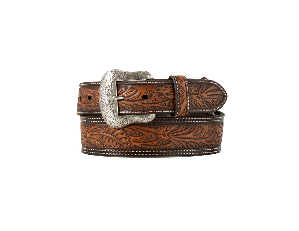 Nocona Western Belt Men's Embossed Scrolling Engraved Buckle - N210008502