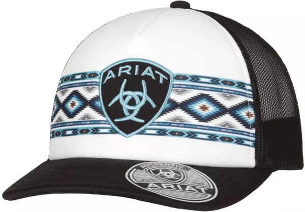 Ariat Baseball Cap Southwest Logo Black White - A300088162