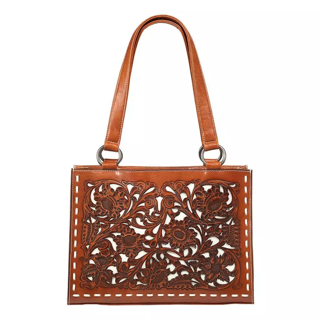 Nocona Women Shoulder Bag Conceal Carry Glitter Underlay Tan - N770015408