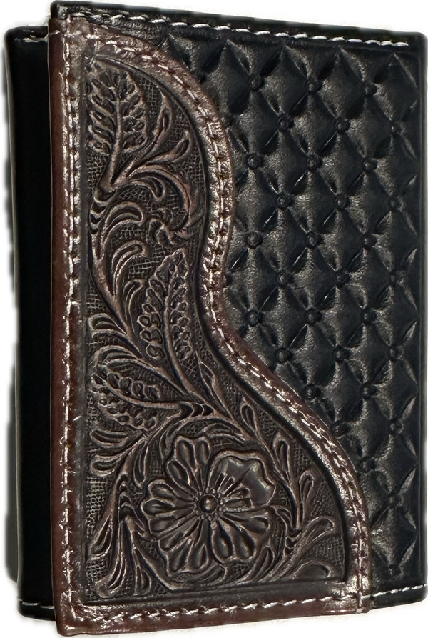 Nocona Tri-Fold Wallet Floral Overlay - N500046802