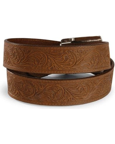 Tony Lama Women's Navajo Spirit Embossed Leather Belt Aged Bark