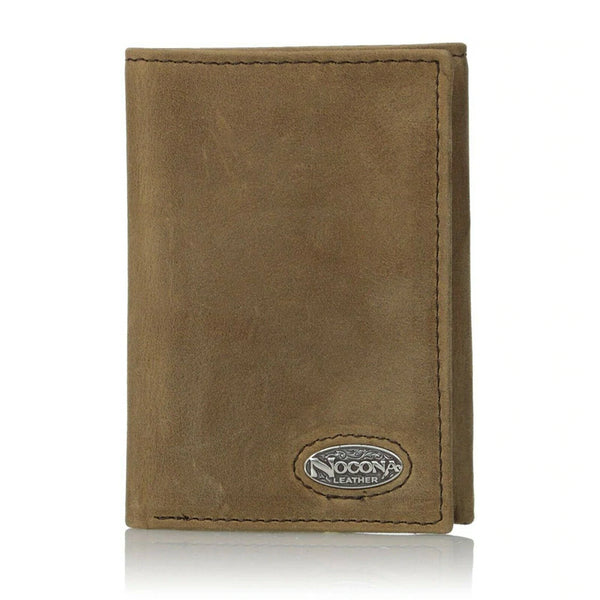 Nocona Distressed Brown Leather Tri-fold Wallet N5480444