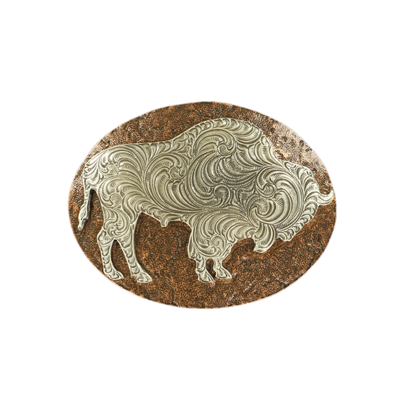 Nocona Copper Buffalo Oval Belt Buckle 37712