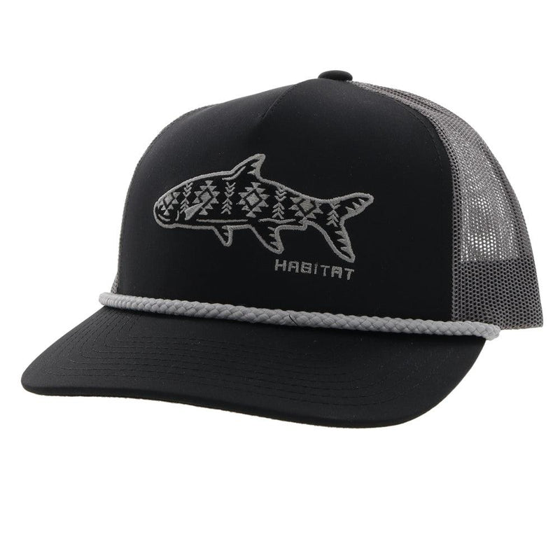 Hooey Habitat Black/Charcoal Ball Cap 6014T-BKCH