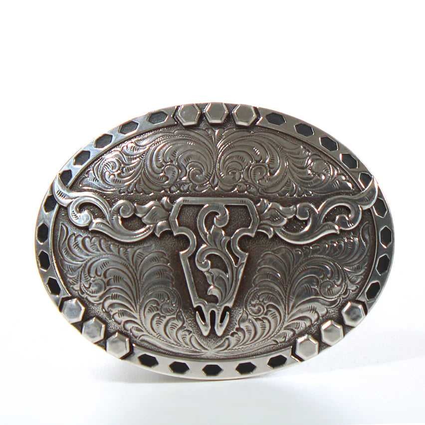 Nocona Steer Skull Oval Buckle 37717