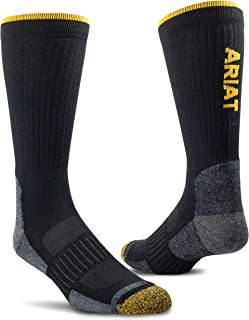 ARIAT Unisex High Performance Crew Tek Work Boot Sock, 2-pair Pack AR2777 Medium