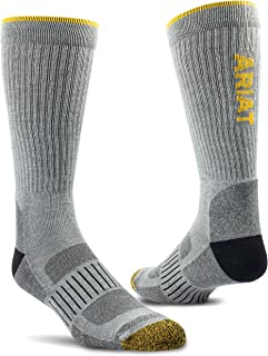 ARIAT Unisex High Performance Crew Tek Work Boot Sock, 2-pair Pack Medium 10038272