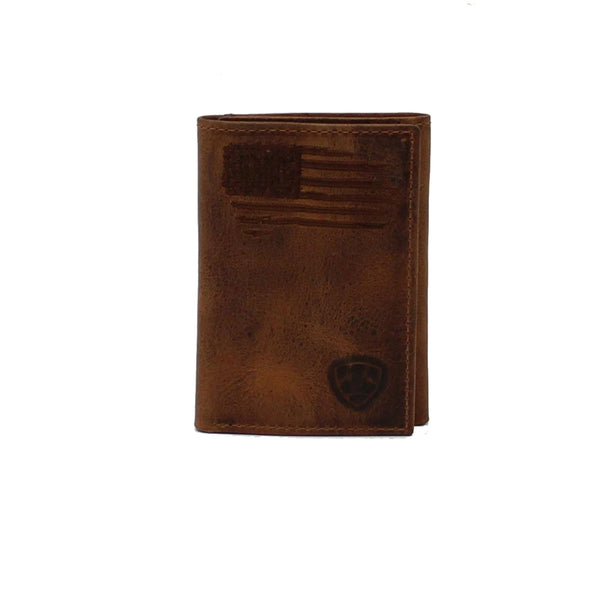 Trifold Wallet w USA Flag & Ariat Shield Logo - A3545402