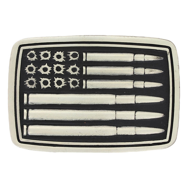 Montana Silversmiths Silver Bullet Flag Attitude Buckle A709P