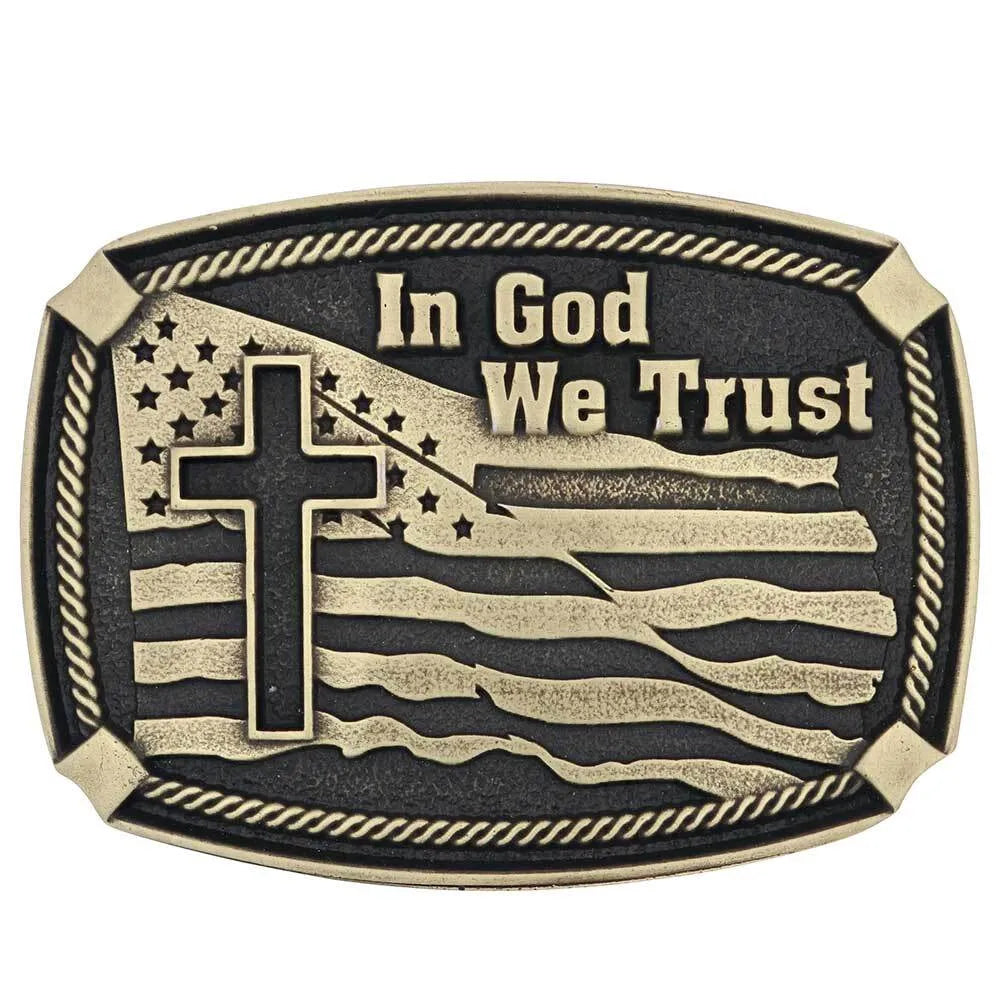 MONTANA SILVERSMITHS In God We Trust Belt Buckle A934