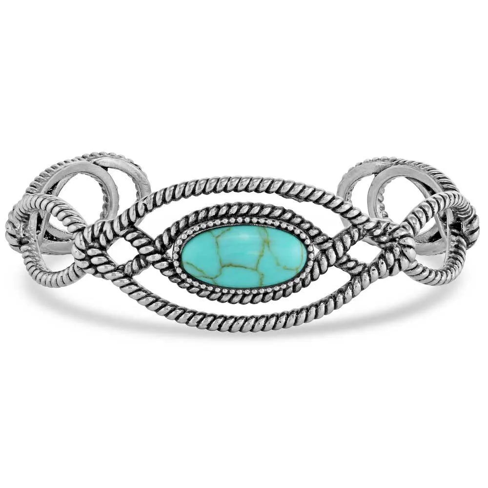 Montana Silversmiths Bowline Knot Turquoise Cuff Bracelet-BC5468