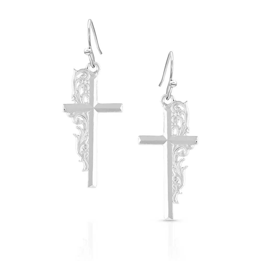 Montana Silversmith Silver Artistry Faith Cross Earrings ER5148