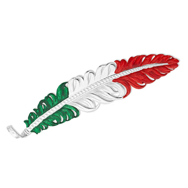 Montana Silversmiths Mexico Flag Hat Feather-HF4059MEX