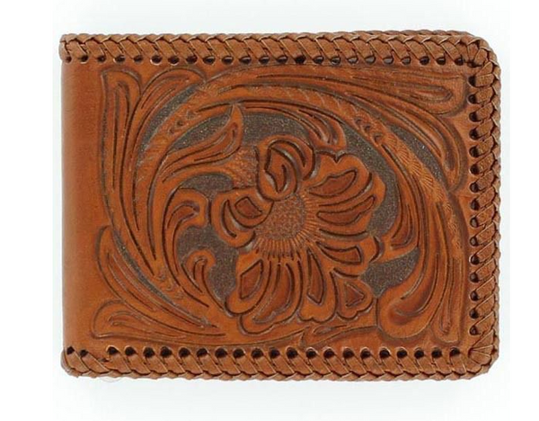 Nocona Bifold Floral Embossed Wallet with Laced Edge N5421008