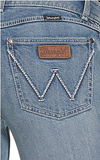 Wrangler Ladies Retro Mae Light Wash Mid Rise Flare Jeans 09MWFNT