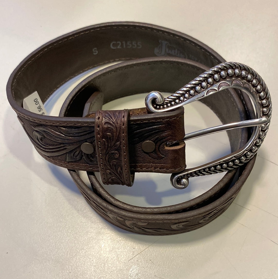 Ladies Justin Tooled Leather Belt c21555