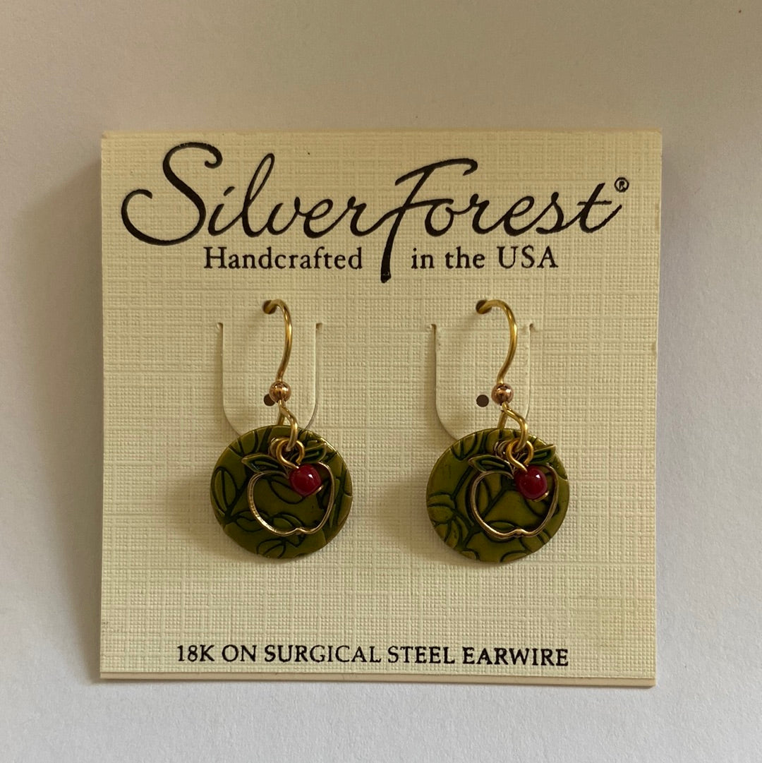 Silver Forest Layered Apple Earrings NE-1824A