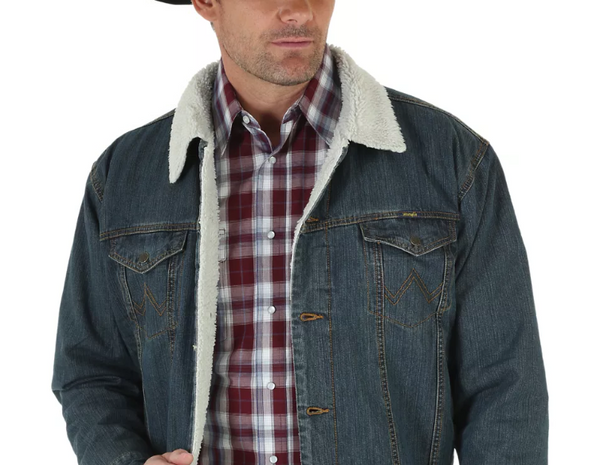 Wrangler Men's Sherpa Lined Denim Jacket 74256RT