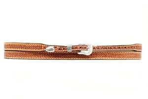 M&F Basketweave Silver Buckle Hatband 0234648