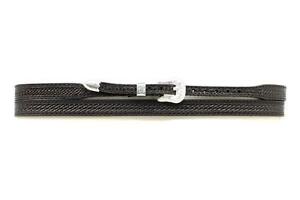 M&F Basketweave Black With Silver Buckle Hatband 0234601